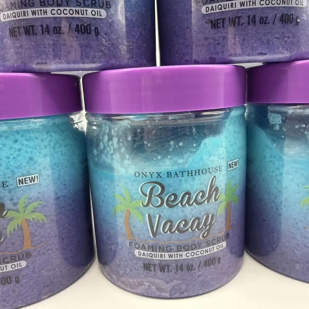 5 Onyx Bathhouse Beach Vacay Foaming Body Scrub w/ Coconut Oil 14 oz Jars - Picture 5 of 8